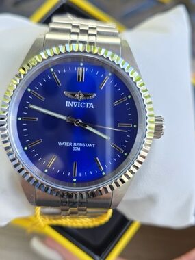 218.  Invicta Specialty Watch 43mm Silver With Royal Blue Face